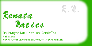 renata matics business card